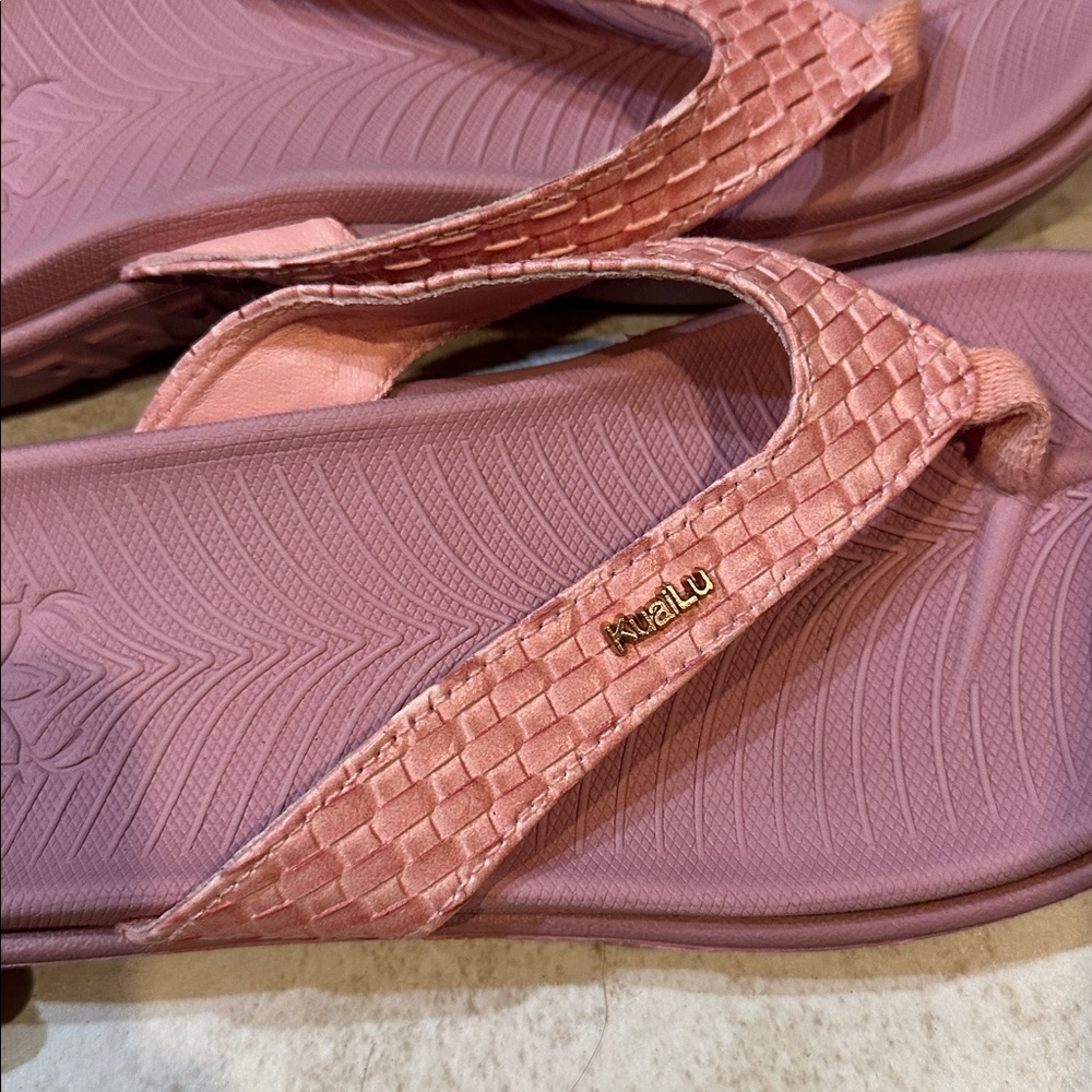 Kuailu Pink Comfortable Orthotic Sole Flip Flops Sandals Arch Support 6 - Picture 5 of 7